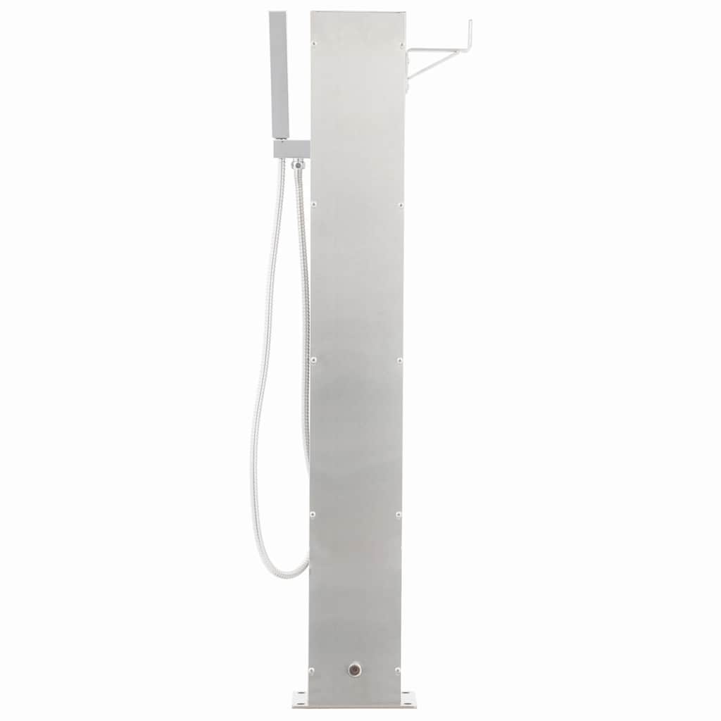 Gartendusche mit Wasserhahn 110 cm Edelstahl