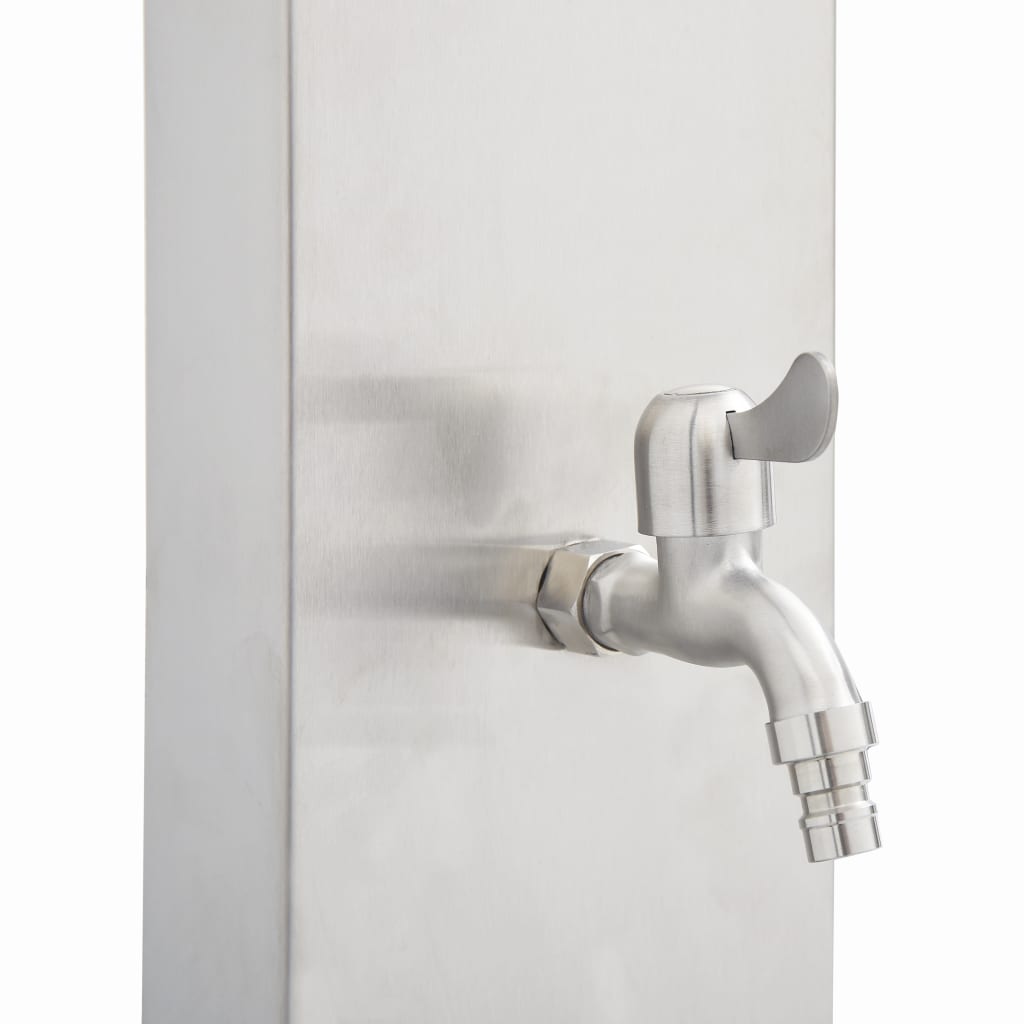 Gartendusche mit Wasserhahn 110 cm Edelstahl