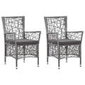 Gartenstühle 2 Stk. mit Auflagen Poly Rattan Grau