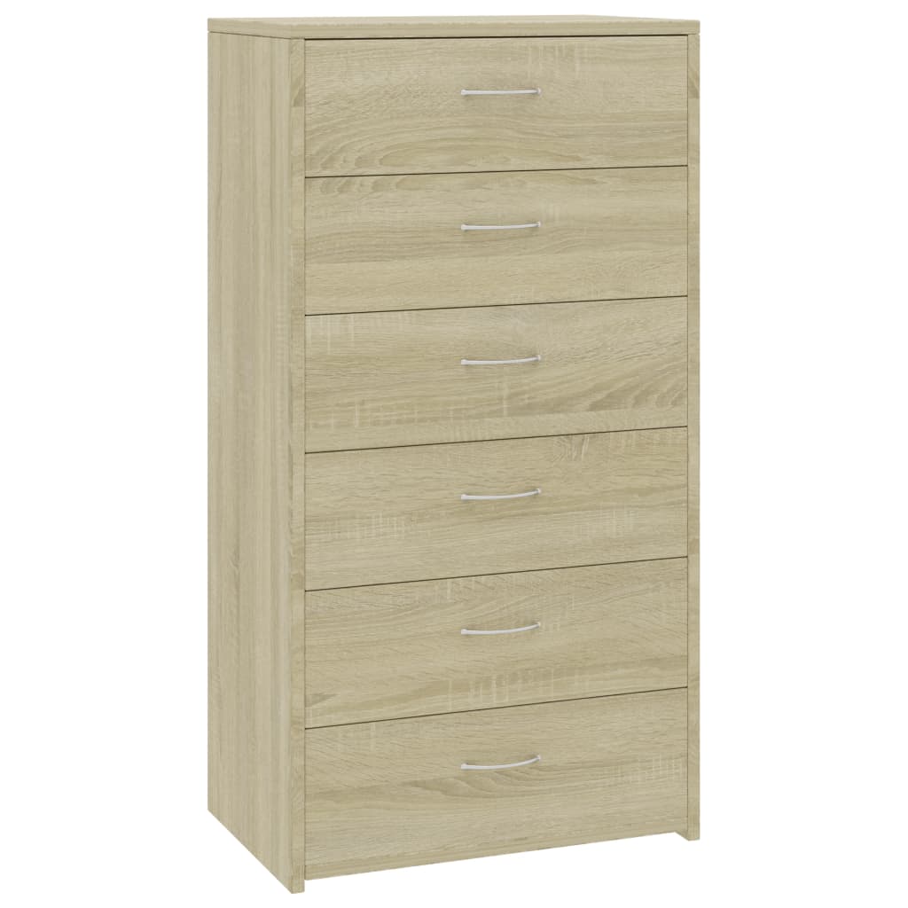 Sideboard 6 Schubladen Sonoma-Eiche 50x34x96 cm Holzwerkstoff