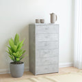 Sideboard mit 6 Schubladen Betongrau 50x34x96 cm Holzwerkstoff