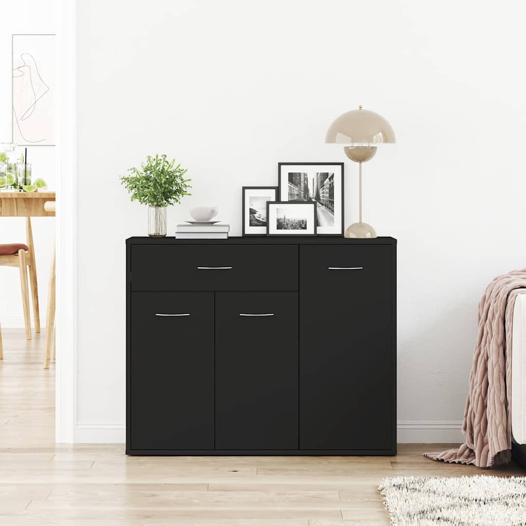 Sideboard Schwarz 88x30x70 cm Holzwerkstoff