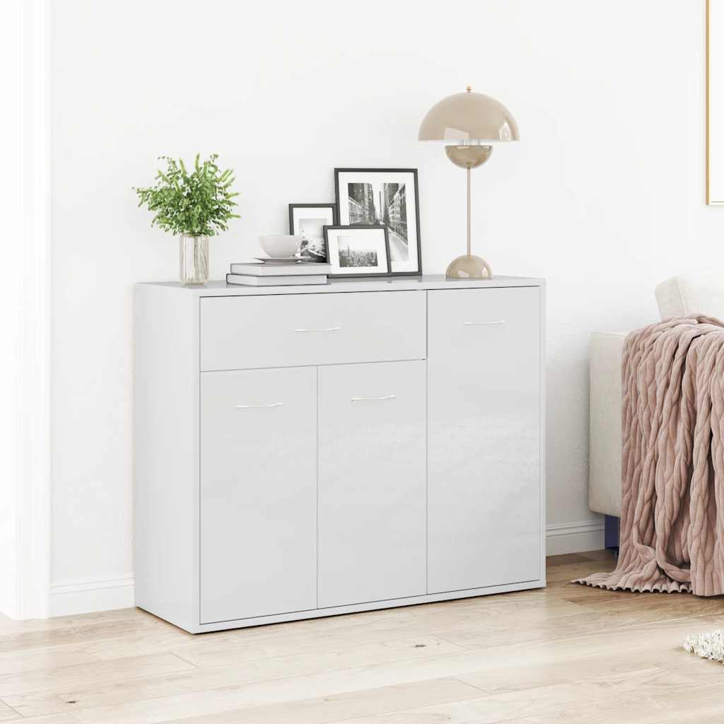 Sideboard Hochglanz-Weiß 88x30x70 cm Holzwerkstoff