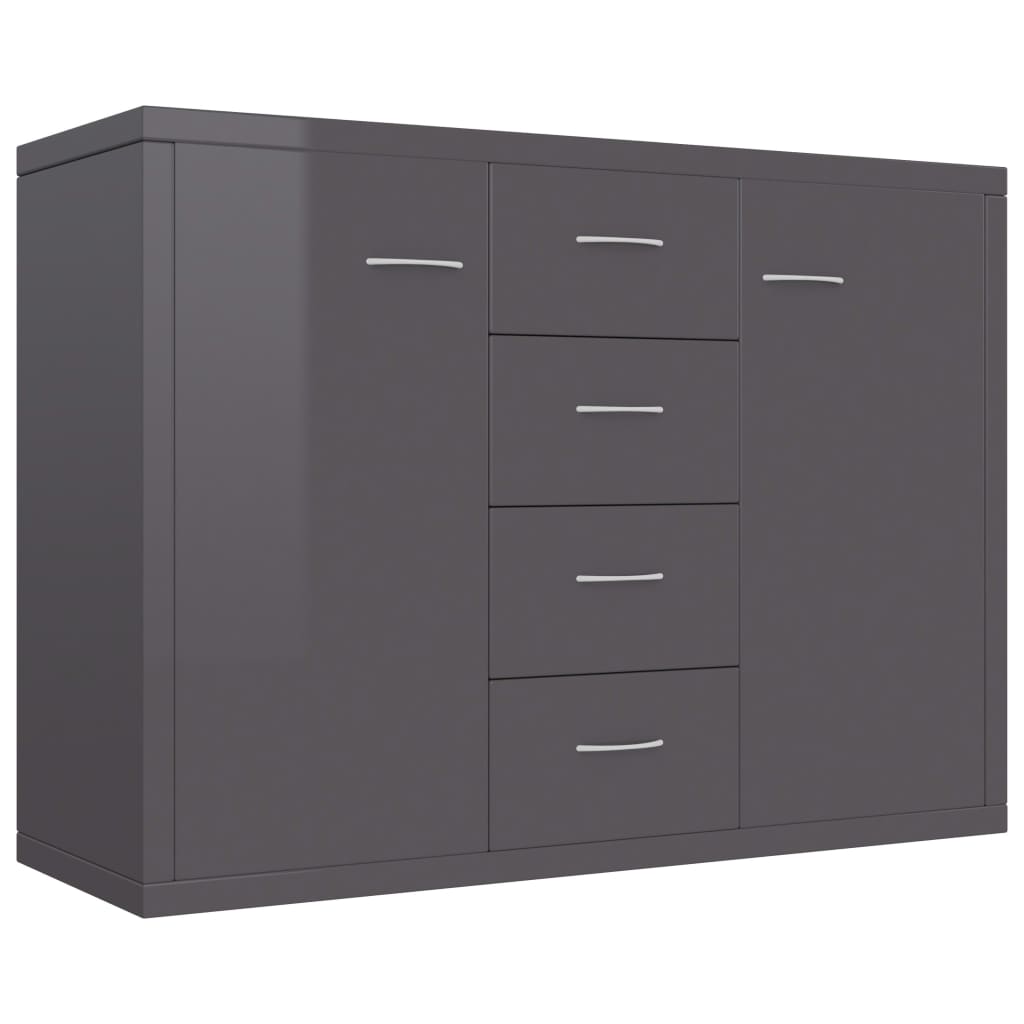 Sideboard Hochglanz-Grau 88x30x65 cm Holzwerkstoff