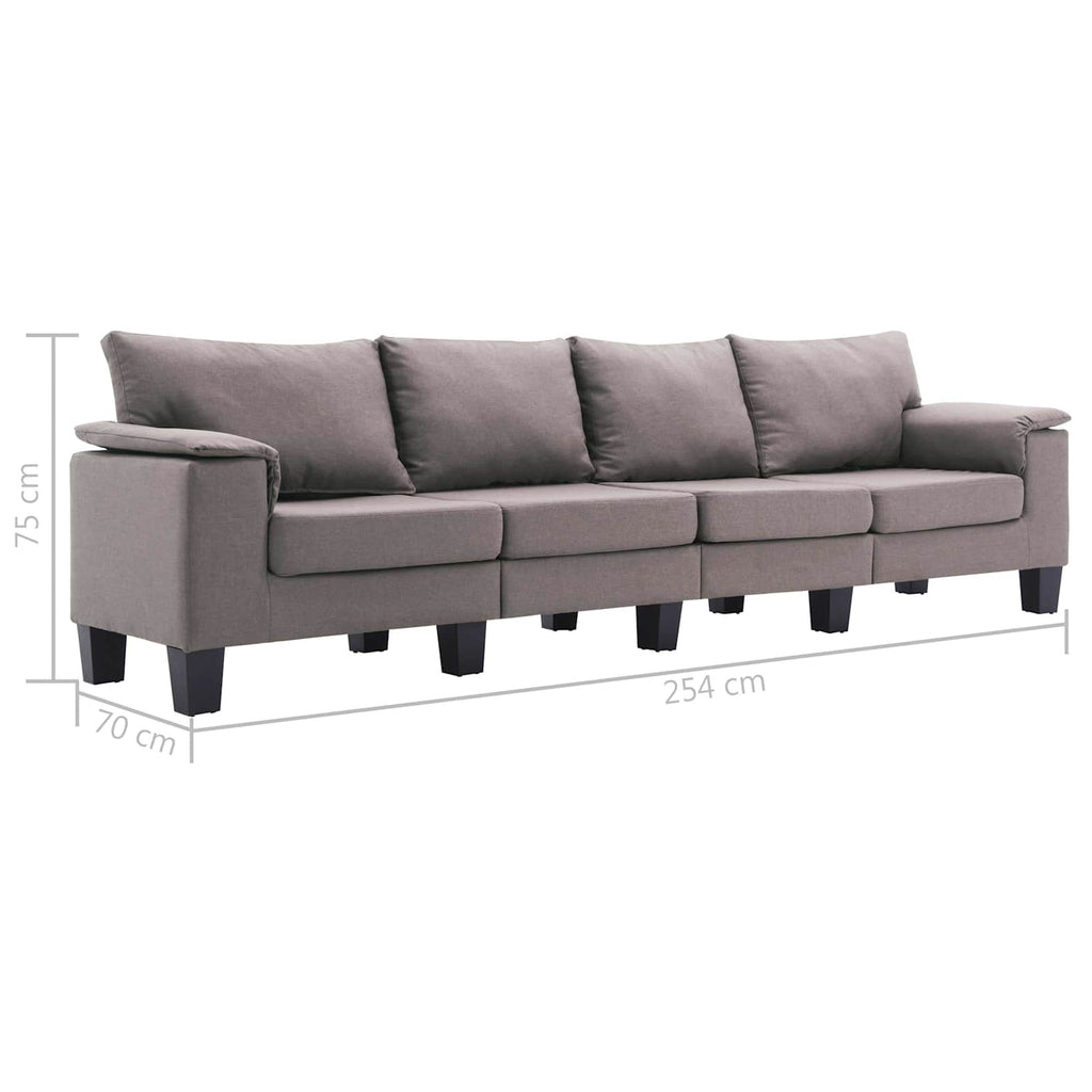 Sofa Taupe 4-Sitzer Stoff