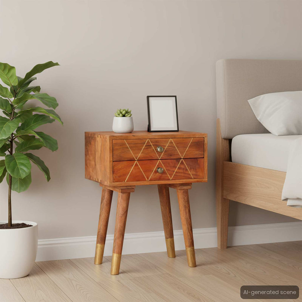 Nachttisch 43×30×58 cm Massivholz Mango
