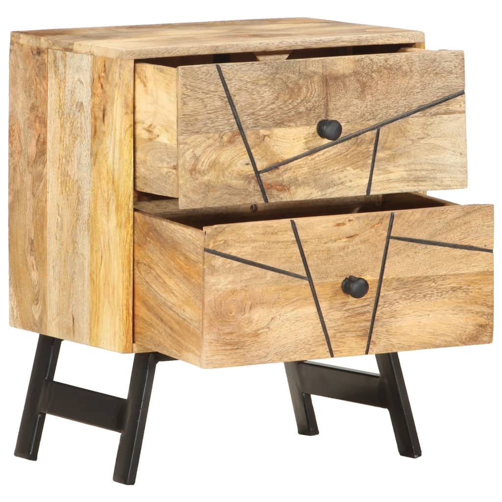 Nachttisch 40x30x50 cm Massivholz Mango