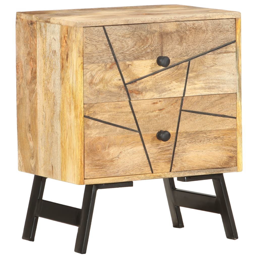 Nachttisch 40x30x50 cm Massivholz Mango