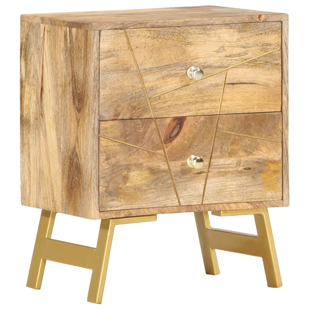 Nachttisch 40 x 30 x 50 cm Mangoholz Massiv