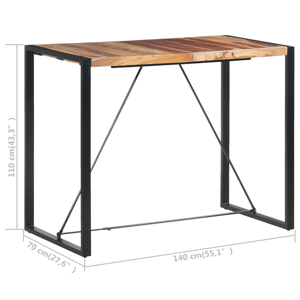 Bartisch 140 x 70 x 110 cm Massivholz Akazie