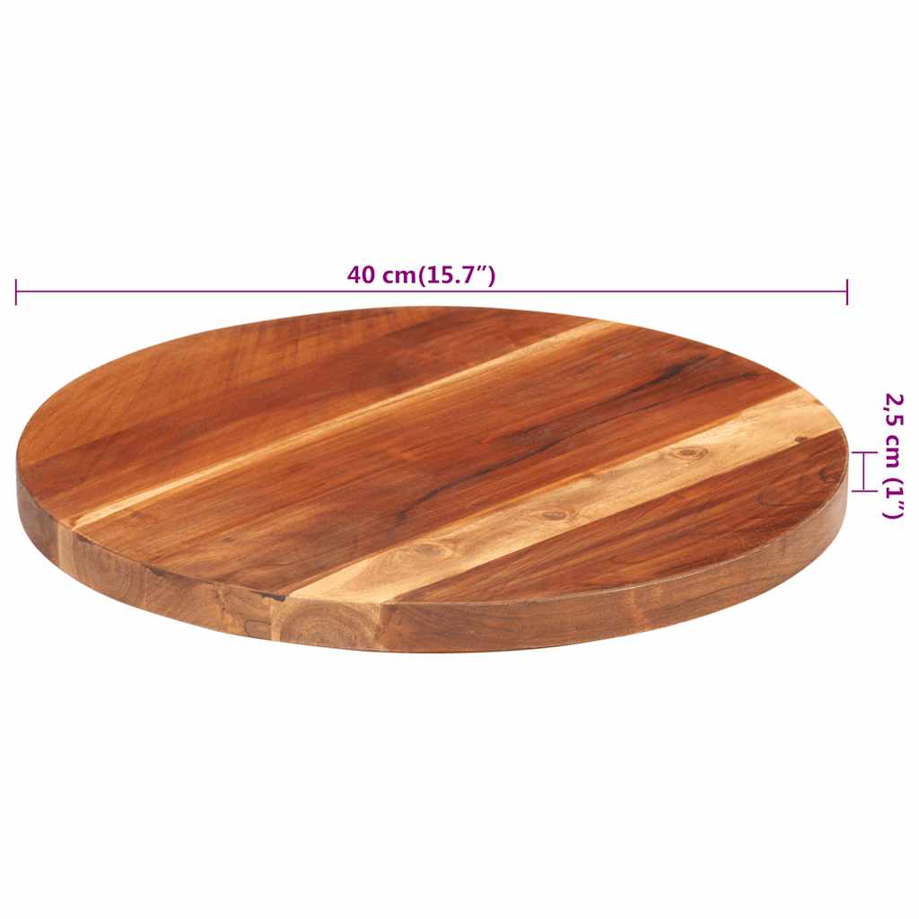 Tischplatte Massivholz Akazie Rund 25-27 mm 40 cm
