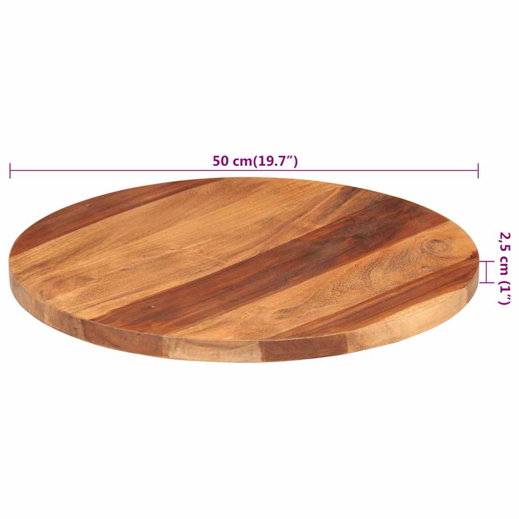 Tischplatte Massivholz Akazie Rund 25-27 mm 50 cm
