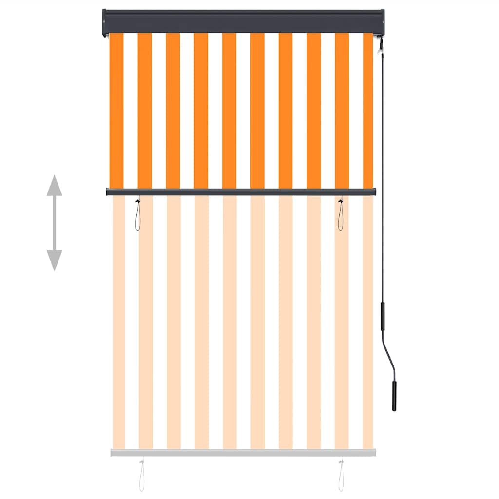 Außenrollo 100 x 250 cm Weiß und Orange