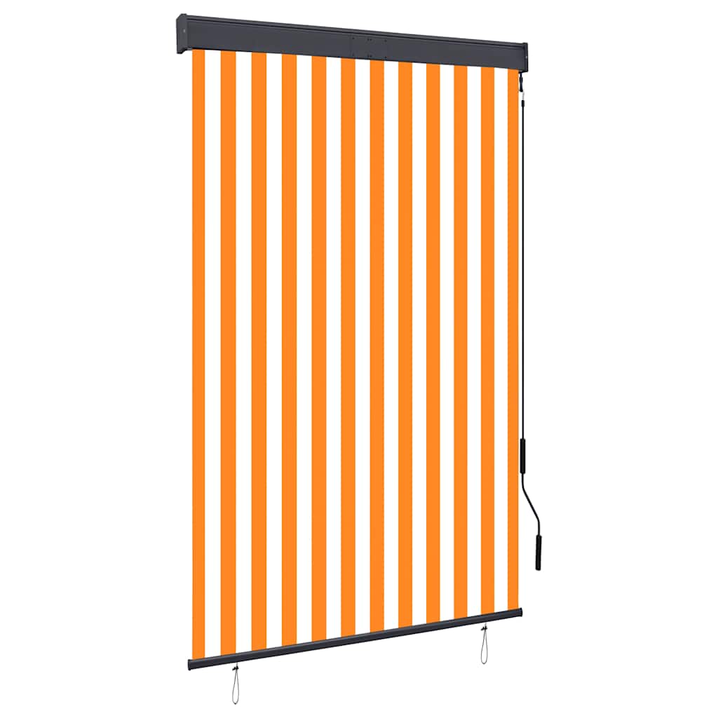 Außenrollo 120 x 250 cm Weiß und Orange