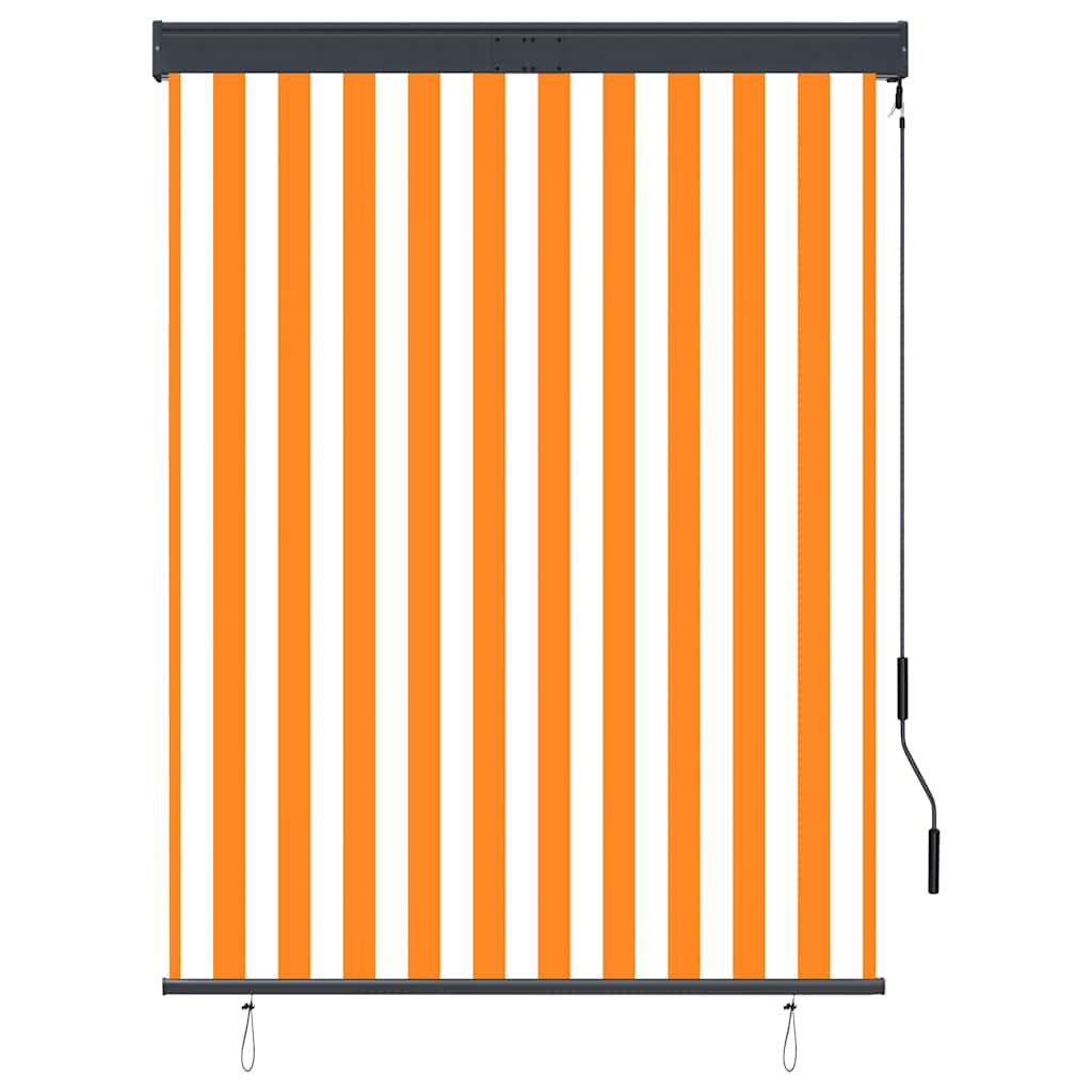 Außenrollo 120 x 250 cm Weiß und Orange