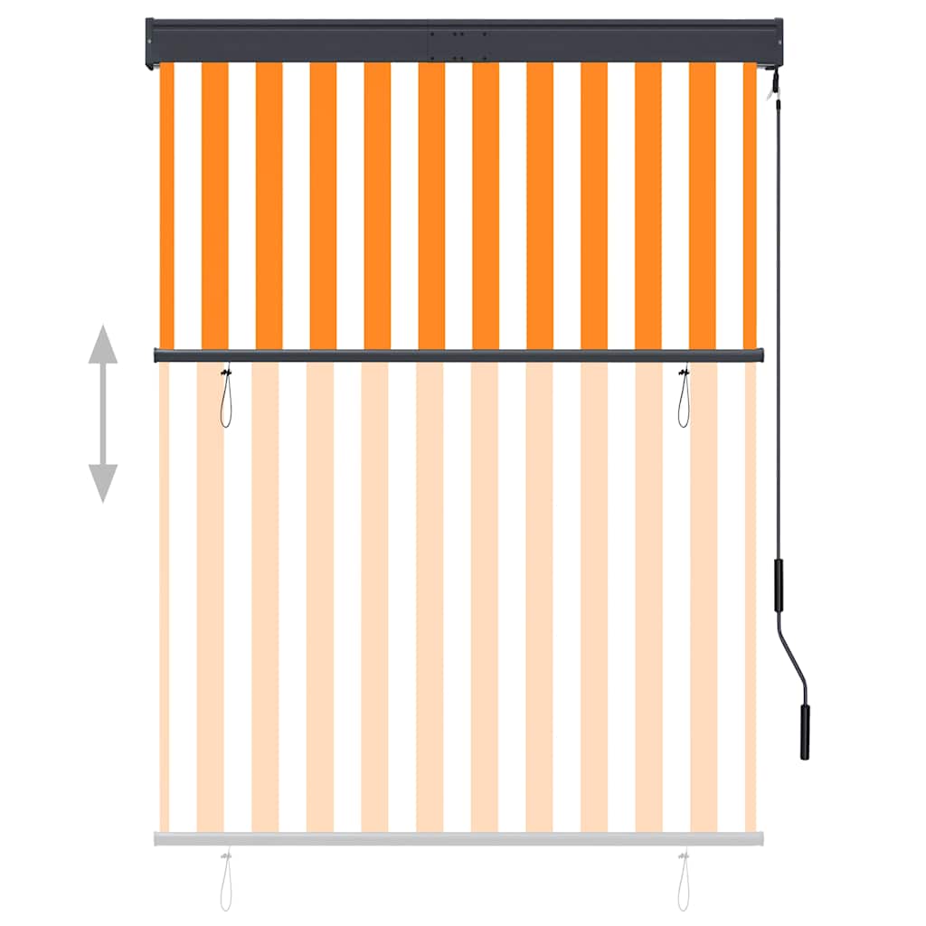 Außenrollo 120 x 250 cm Weiß und Orange