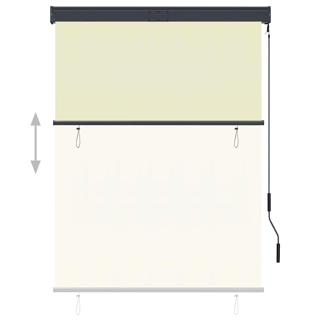 Außenrollo 120 x 250 cm Cremeweiß