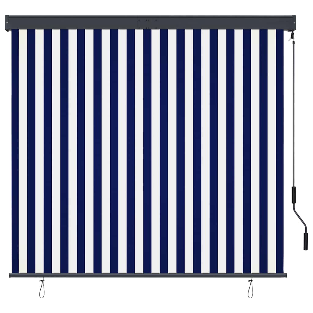 Außenrollo 160x250 cm Blau und Weiß