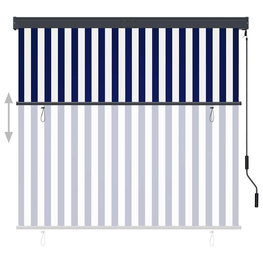 Außenrollo 160x250 cm Blau und Weiß