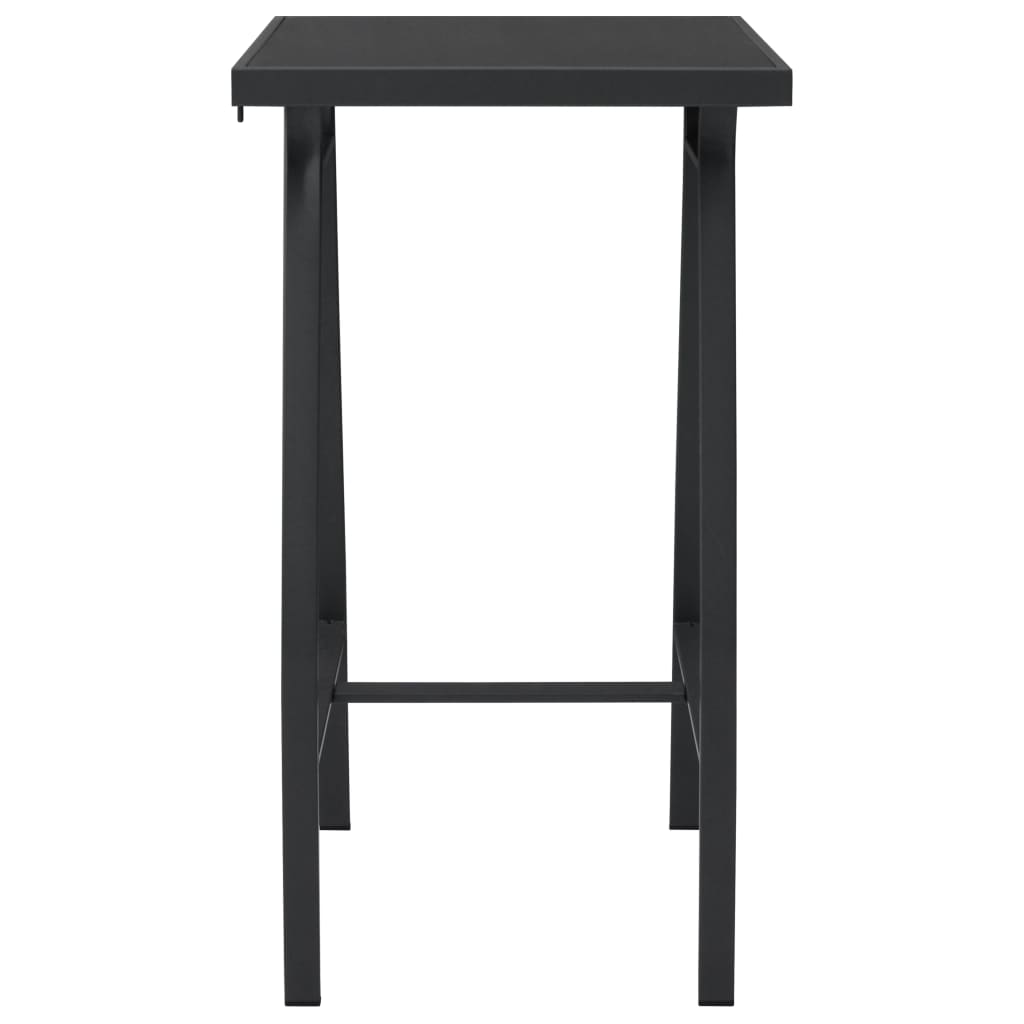 Garten-Bartisch Schwarz 60×60×110 cm Hartglas