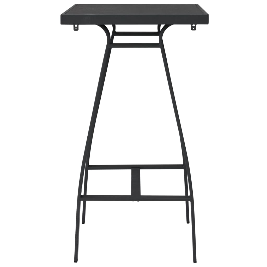 Garten-Bartisch Schwarz 60×60×110 cm Hartglas