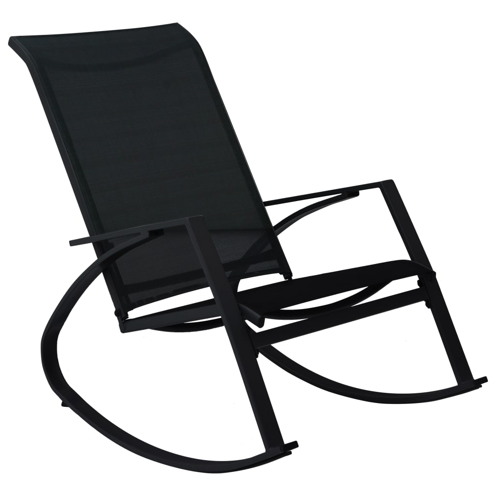 Garten-Schaukelstühle 2 Stk. Textilene Schwarz