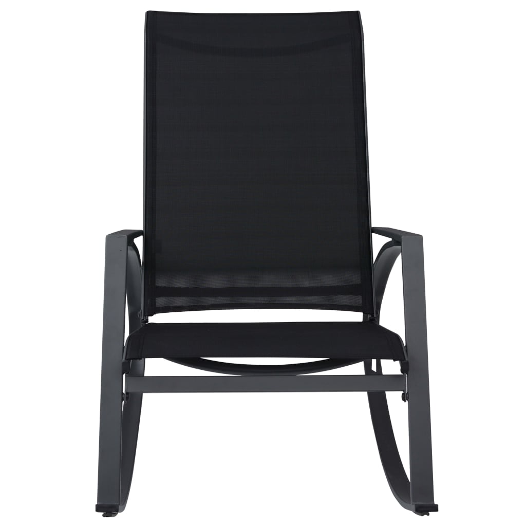 Garten-Schaukelstühle 2 Stk. Textilene Schwarz