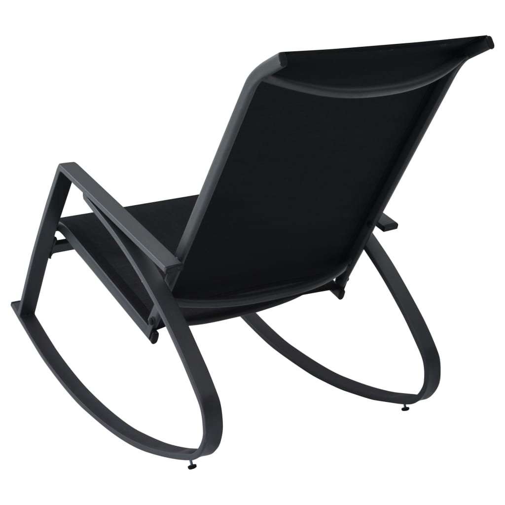 Garten-Schaukelstühle 2 Stk. Textilene Schwarz