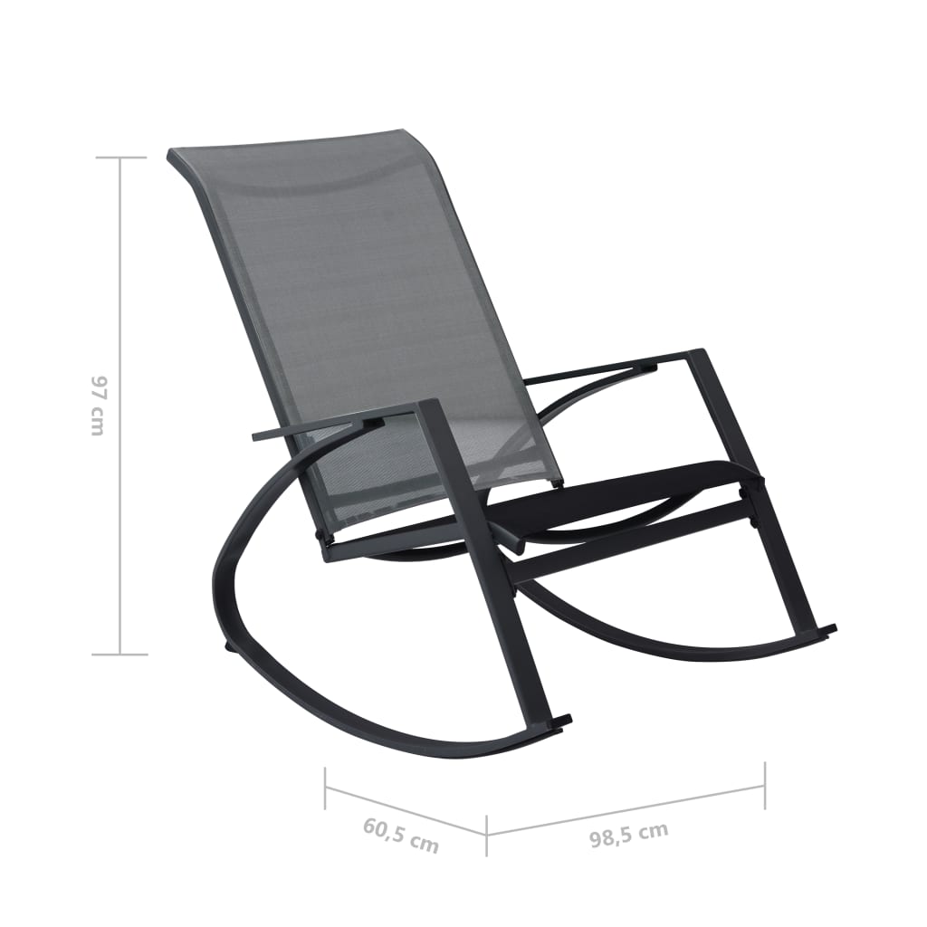 Garten-Schaukelstühle 2 Stk. Textilene Dunkelgrau