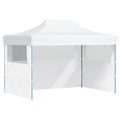 Profi-Partyzelt Faltbar mit 3 Seitenwänden 280x410x315 cm Stahl Weiß