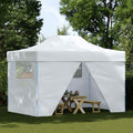 Profi-Partyzelt Faltbar mit 4 Seitenwänden 280x410x315 cm Stahl Weiß