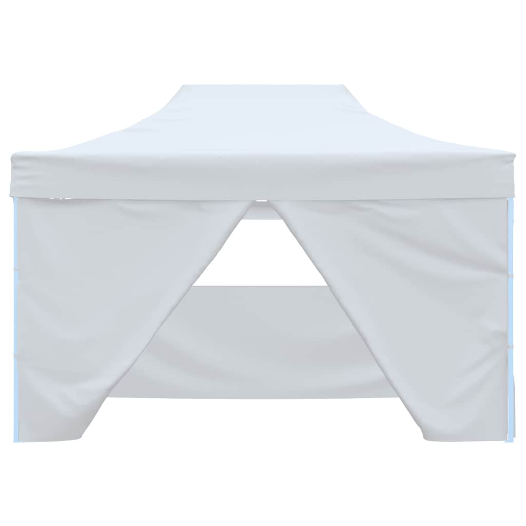 Profi-Partyzelt Faltbar mit 4 Seitenwänden 280x410x315 cm Stahl Weiß