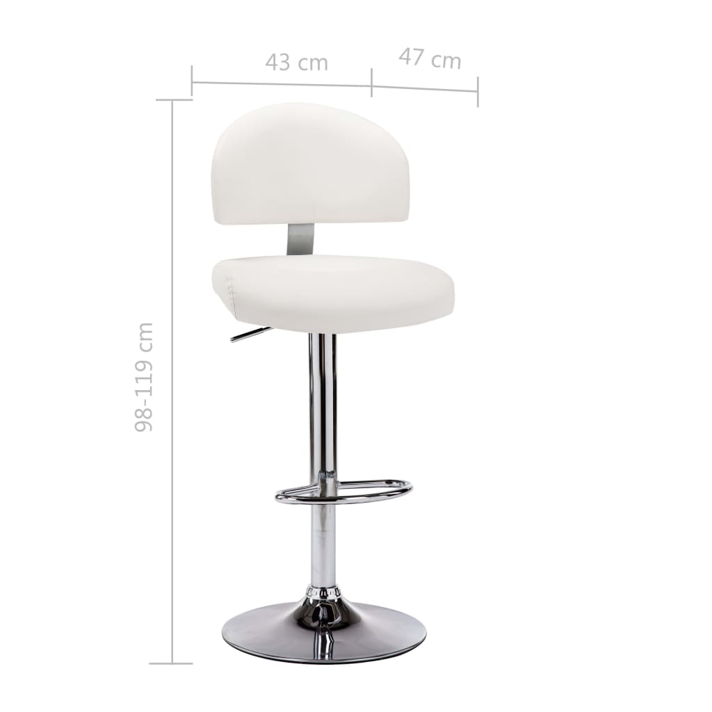 Barhocker 2 Stk. Weiß Kunstleder