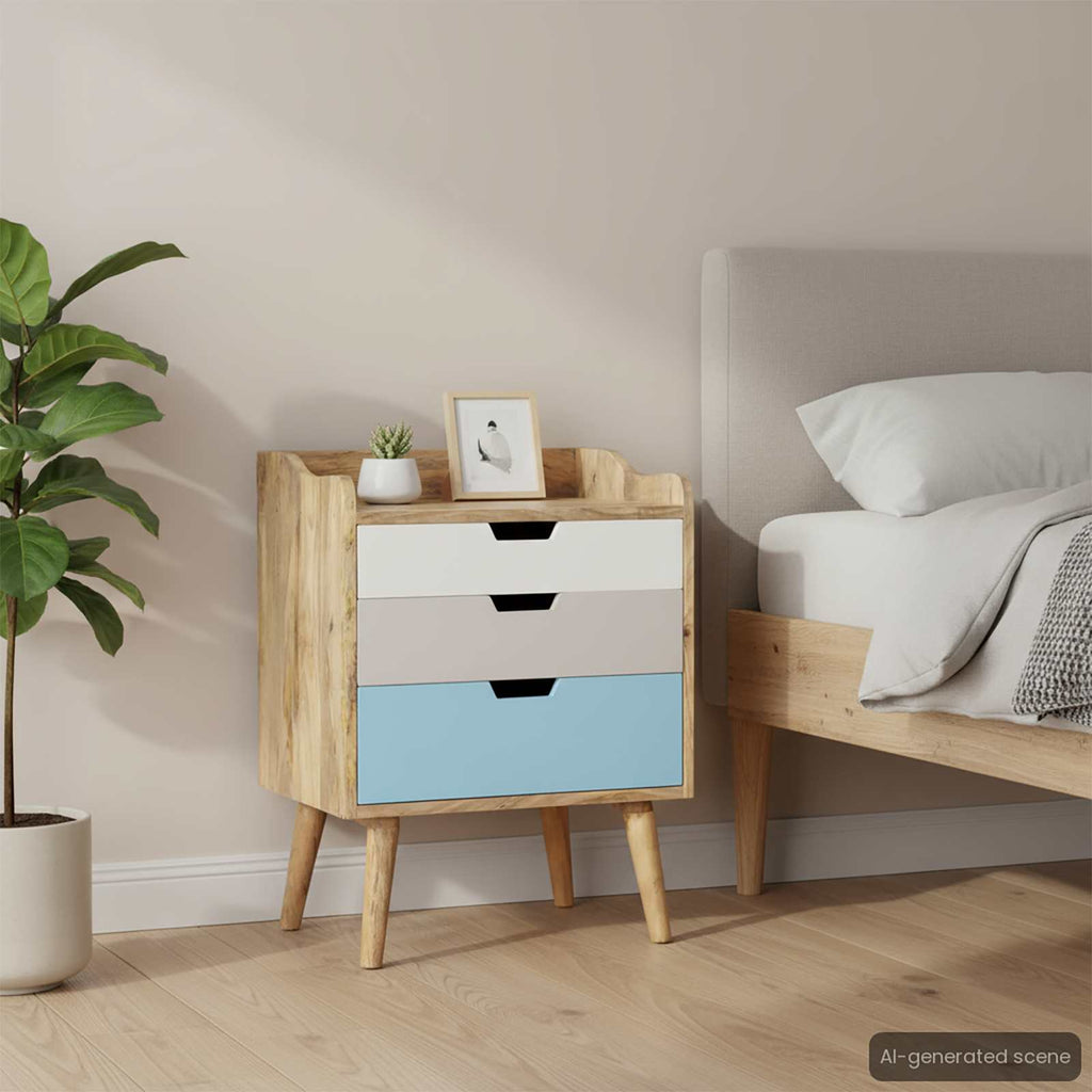 Nachttisch 47 x 35 x 63 cm Massivholz Mango