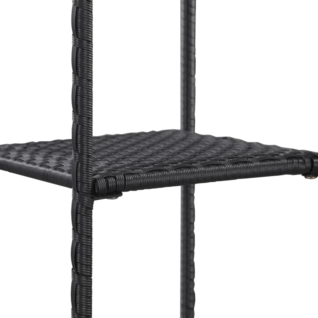 Regal Schwarz 30x30x90 cm Poly Rattan