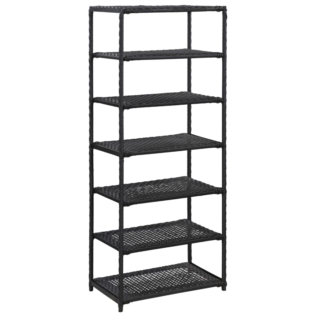 Schuhregal Schwarz 50 x 30 x 120 cm Poly Rattan