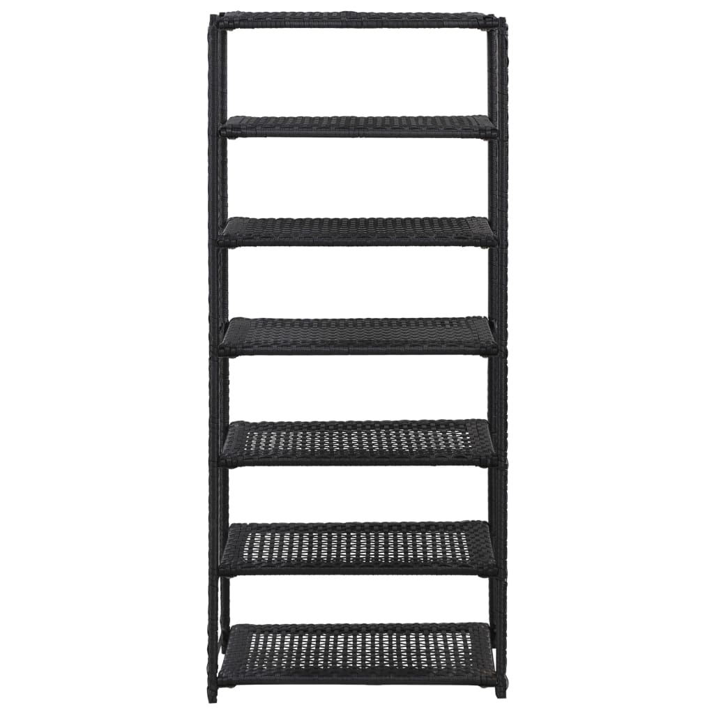 Schuhregal Schwarz 50 x 30 x 120 cm Poly Rattan
