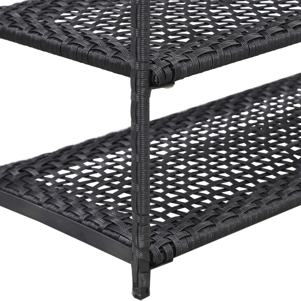 Schuhregal Schwarz 50 x 30 x 120 cm Poly Rattan
