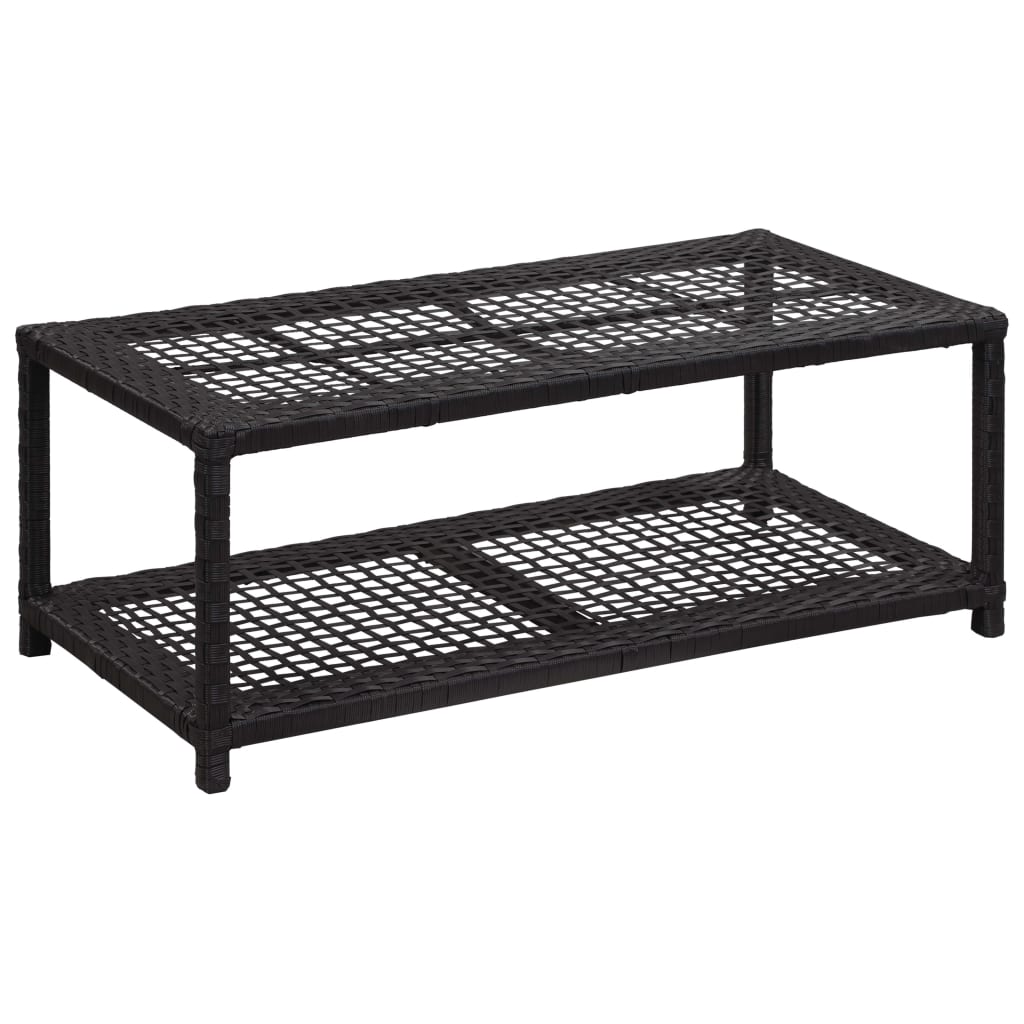 Schuhbank Schwarz 80 x 40 x 30 cm Poly Rattan