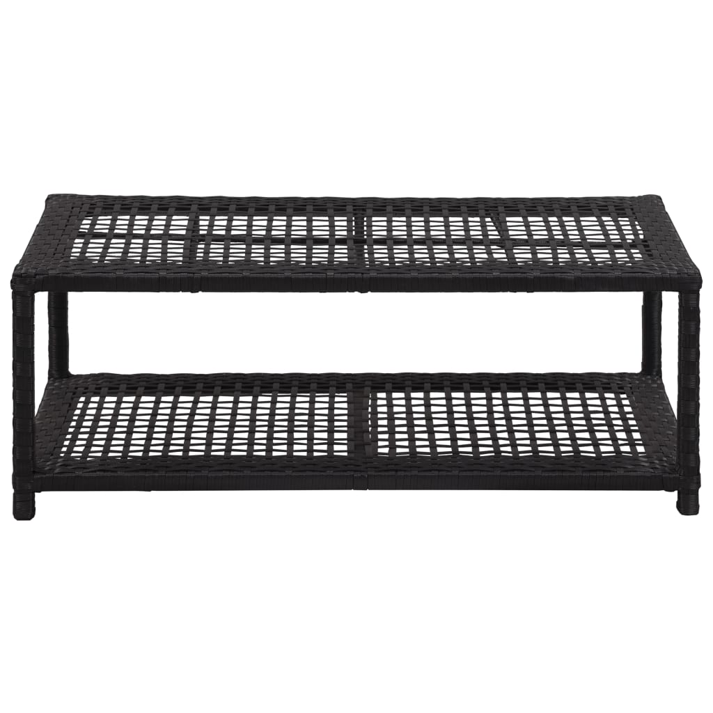 Schuhbank Schwarz 80 x 40 x 30 cm Poly Rattan