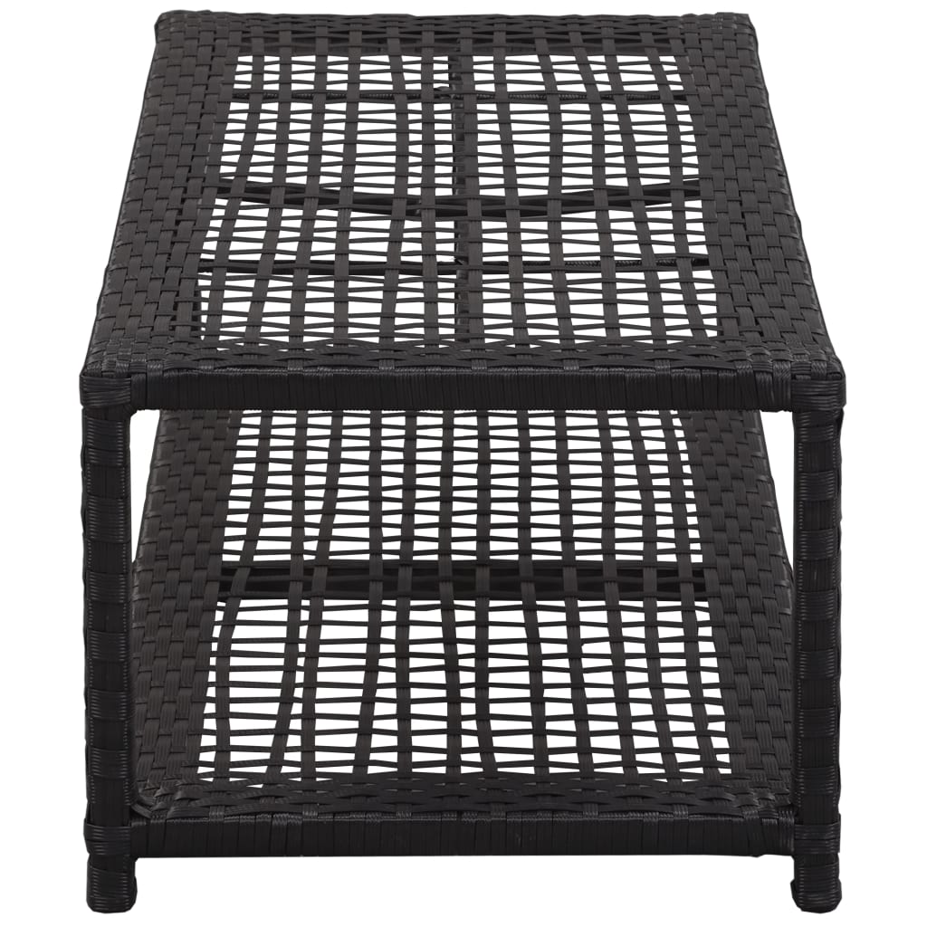 Schuhbank Schwarz 80 x 40 x 30 cm Poly Rattan