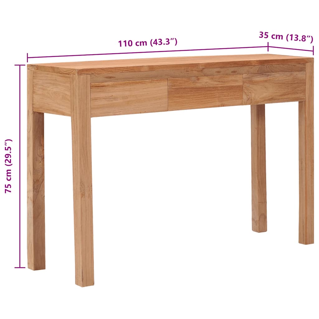 Konsolentisch 110x35x75 cm Massivholz Teak