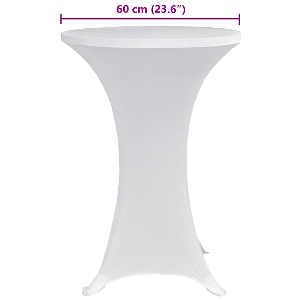 Stehtischhussen 4 Stk. Ø 70 cm Weiß Stretch