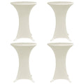 Stehtischhussen 4 Stk. Ø 60 cm Creme Stretch