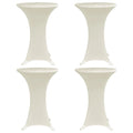 Stehtischhussen 4 Stk. Ø 80 cm Creme Stretch