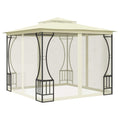 Pavillon mit Netz 300x300x265 cm Creme