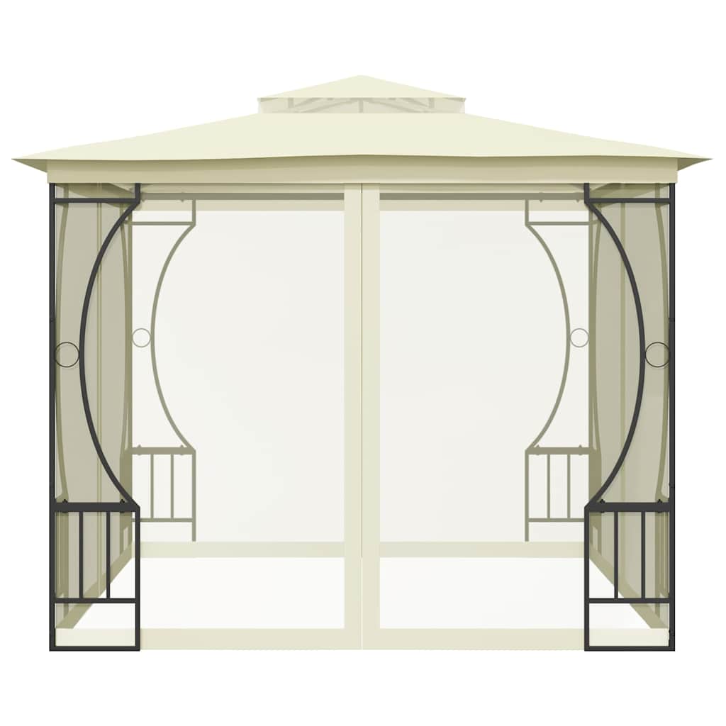 Pavillon mit Netz 300x300x265 cm Creme