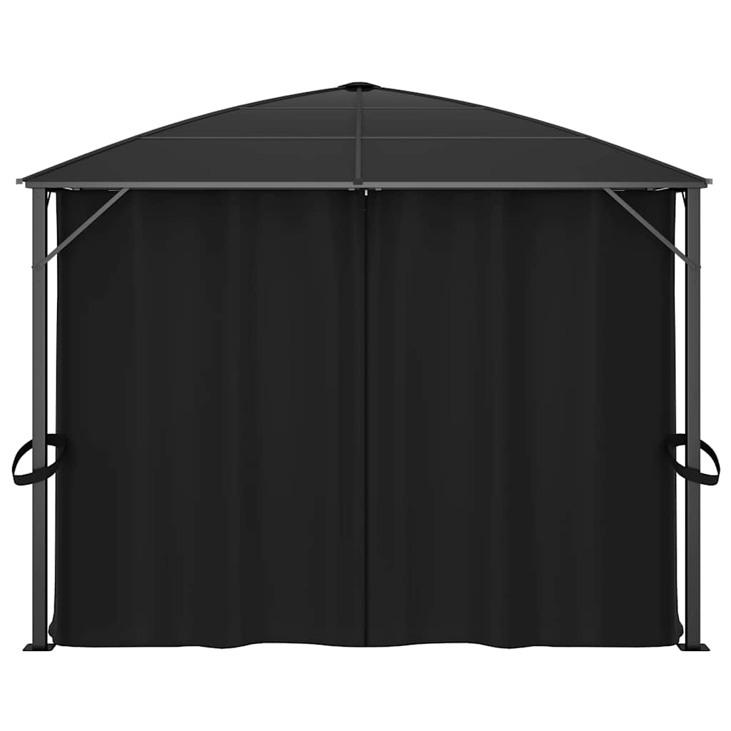 Pavillon mit Vorhängen 400 x 300 x 265 cm Anthrazit