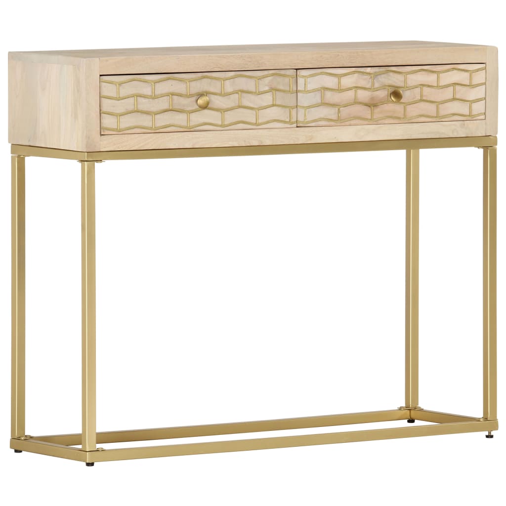 Konsolentisch Golden 90 × 30 × 75 cm Massivholz Mango