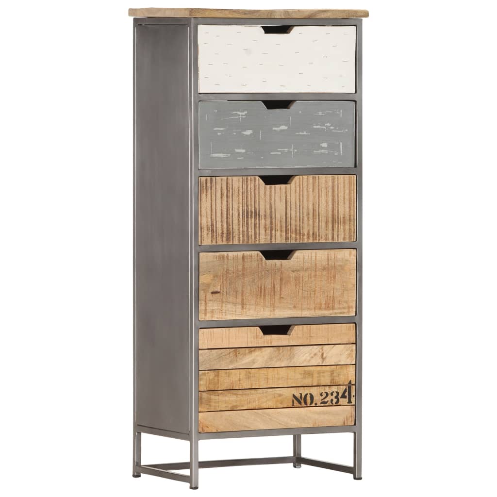 Beistellschrank mit Schubladen 45x30x105 cm Mango Massivholz